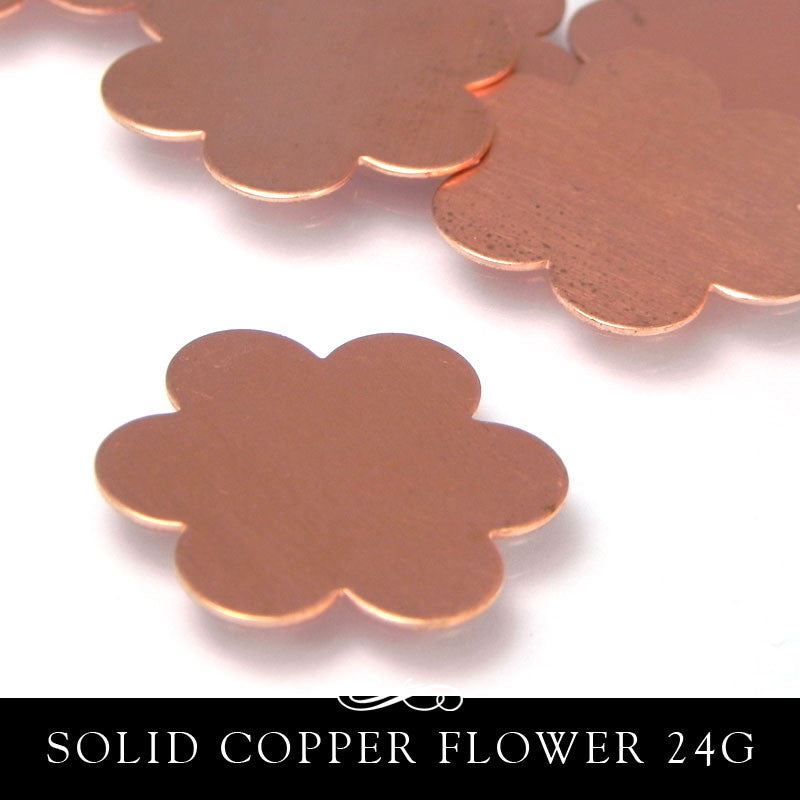 Copper Metal Stamping Blank 24G Petal Flower