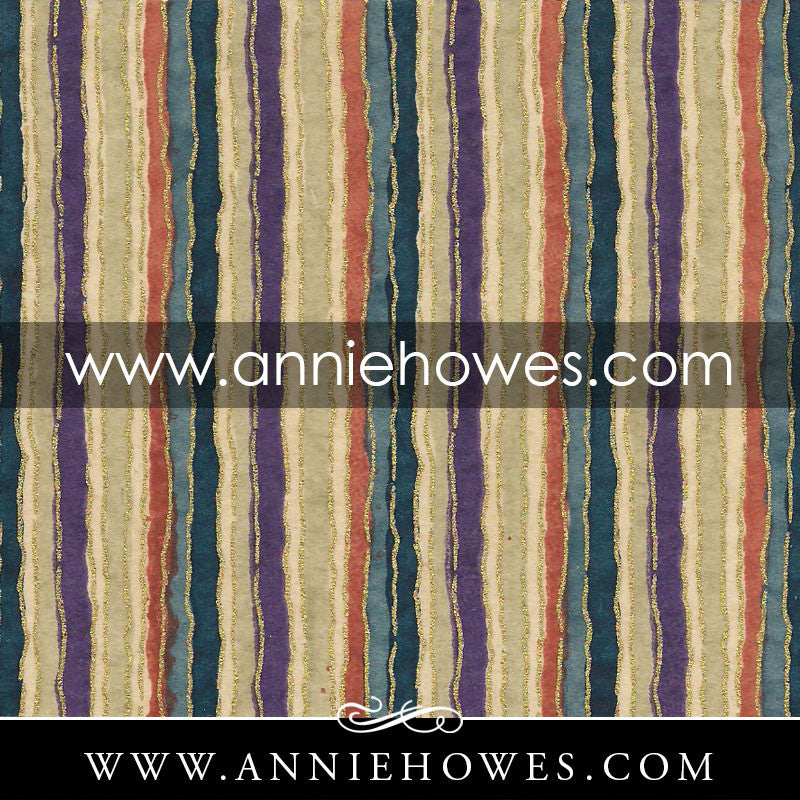 Chiyogami Paper - Stripes in Blue and Purple 4" x 6" sheet. (093)