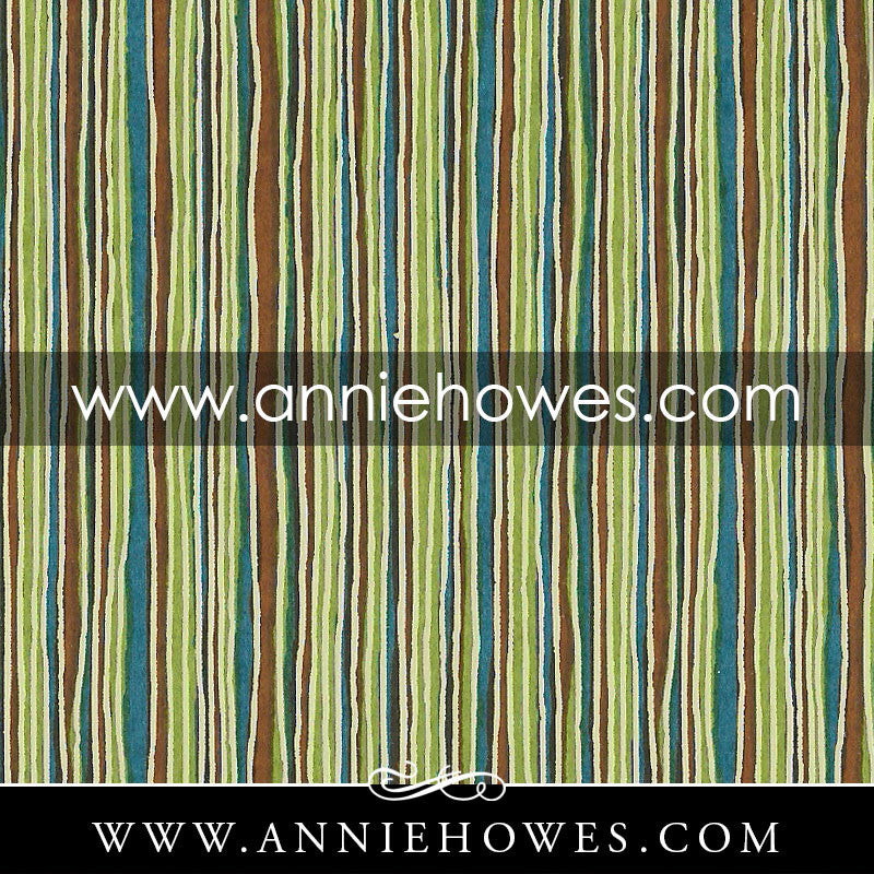 Chiyogami Paper - Stripes in Green and Blue 4" x 6" sheet. (095)