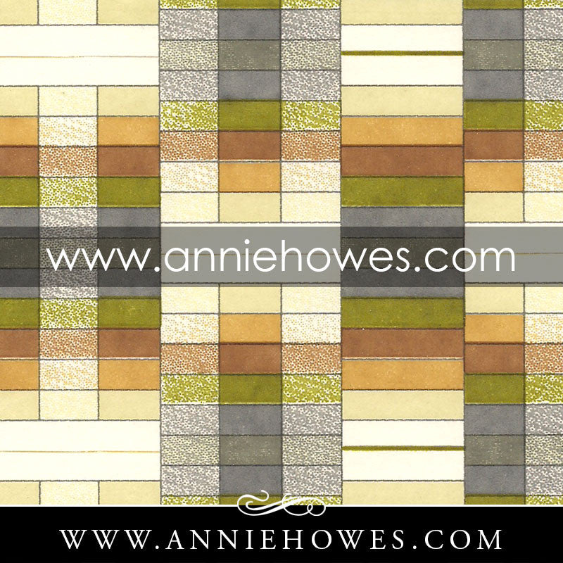 Chiyogami Paper - Geometric Rectangles in Browns 4" x 6" sheet. (126)