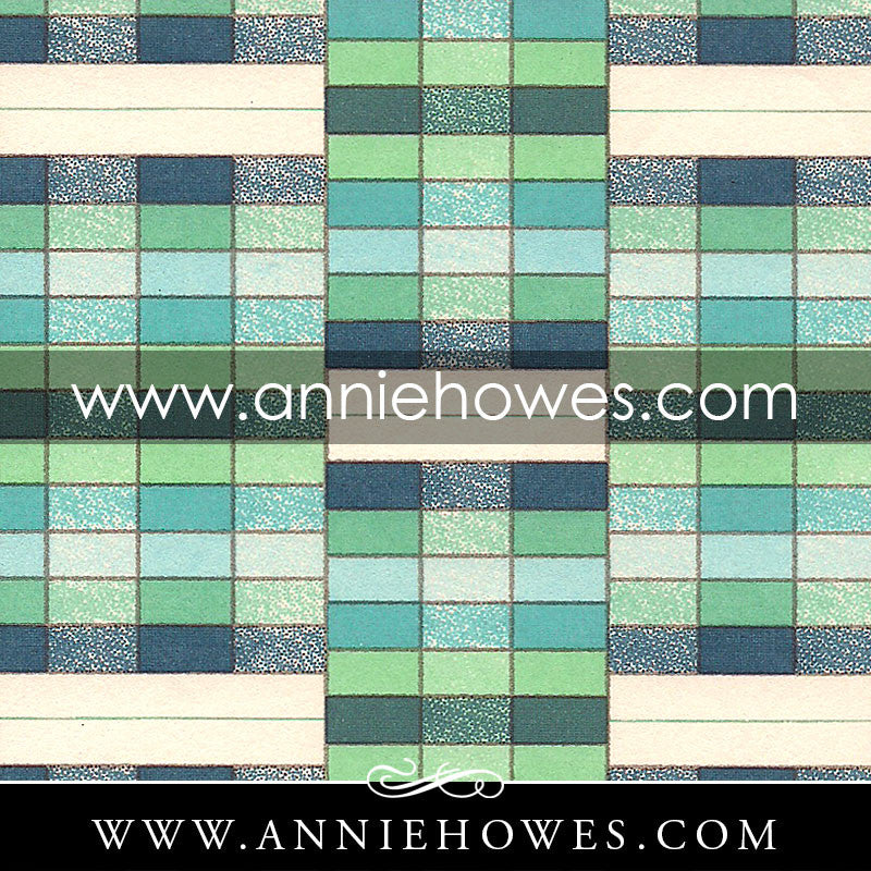 Chiyogami Paper - Geometric Rectangles in Aqua Blue 4" x 6" sheet. (127)