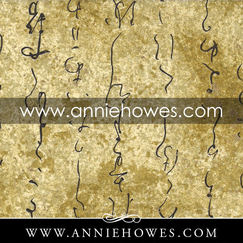 Chiyogami Paper - Kanji on Brown  4" x 6" sheet. (142)