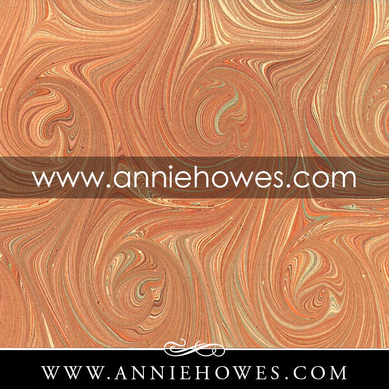 Florentine Paper - Marbled Swirled Italian in Orange and Grey 4" x 6" sheet. (160)