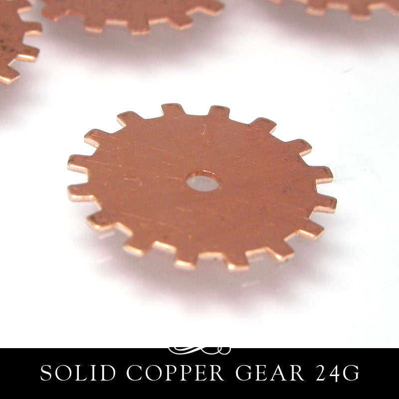 Copper Metal Stamping Blank 24G 20mm 3/4 Inch Solid Gear