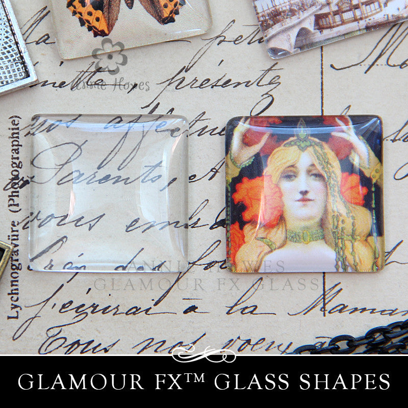 GFX-Glamour FX Glass 1 Inch Squares Domed