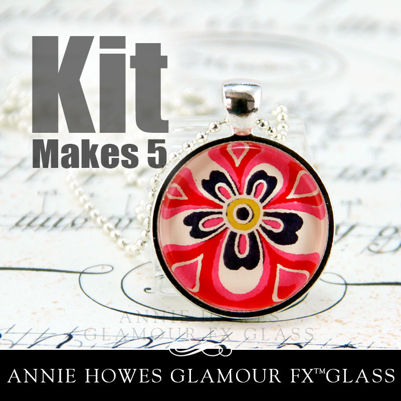 Glass & Pendant Tray Necklace Kit - 1 Inch Circle
