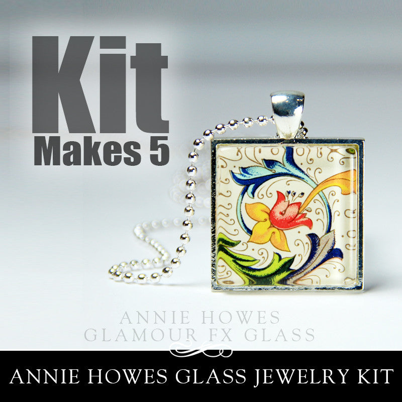 Glass & Pendant Tray Necklace Kit - 1 Inch Square