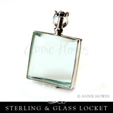 Sterling Silver and Glass Locket - Square