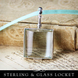 Sterling Silver and Glass Locket - Square