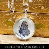 Sterling Silver and Glass Locket - Circle