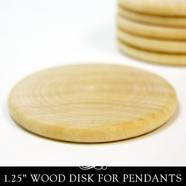 Wood Circle / Disc (beveled) - 1-1/2 Inch x 1/8 Inch