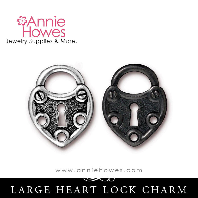 Large Lock Charm. TierraCast.