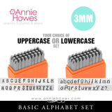 Impressart Metal Stamps - BASIC Alphabet Stamp Uppercase or Lowercase Set 3mm