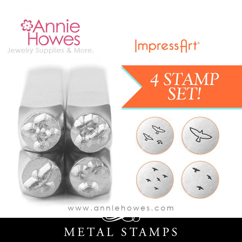 Impressart Metal Stamps Birds Texture Jewelry Design Stamp Set
