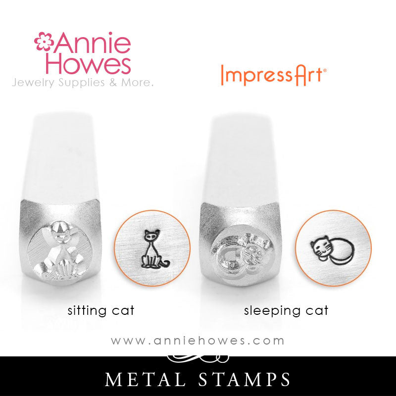 Impressart Metal Stamps - Cat Design Stamp - Two Options