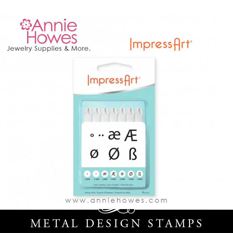 Impressart Metal Stamps European Vowels Set Design Stamp – Annie