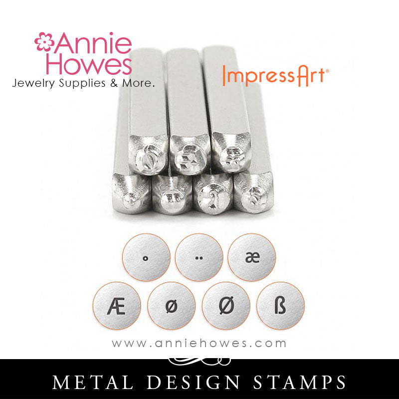 Impressart Metal Stamps - European Vowels Set Design Stamp