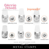 Impressart Metal Stamps - Animal Design Stamp, Horse, Owl, Bumble Bee, Chickadee, Monkey Face, your choice.