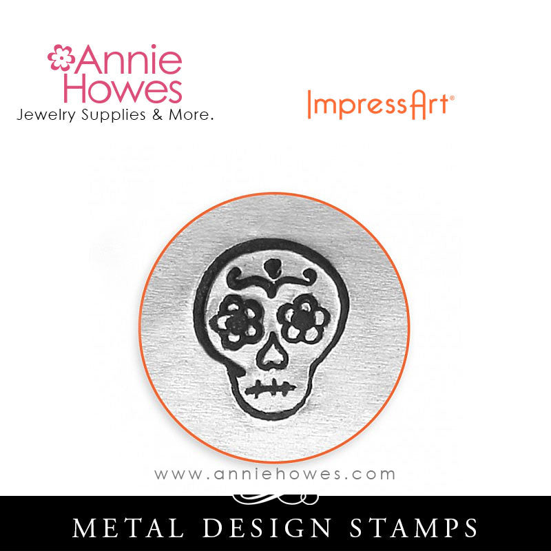 Impressart Metal Stamps - Sugar Skull Design Stamp