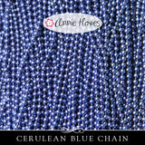 Ball Chains, 2.0mm - Limited Editions: Coppery Gunmetal Cerulean Blue