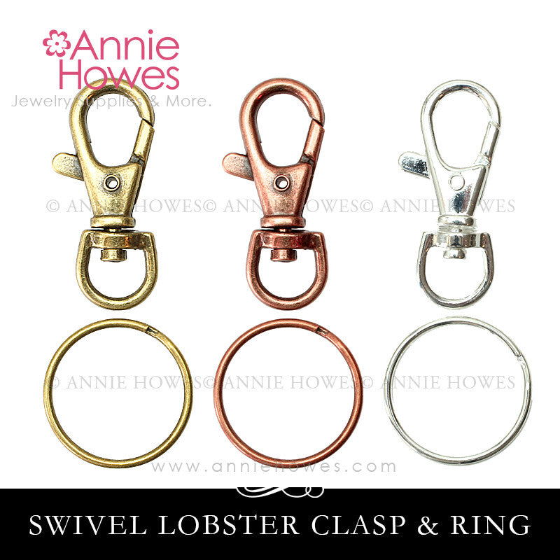 Large Lobster Clasp Purse Clip with Circle Key Rings.