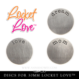 Locket Love 30mm Photo Locket with Word Disc & 1 Focal Crystal. CF.