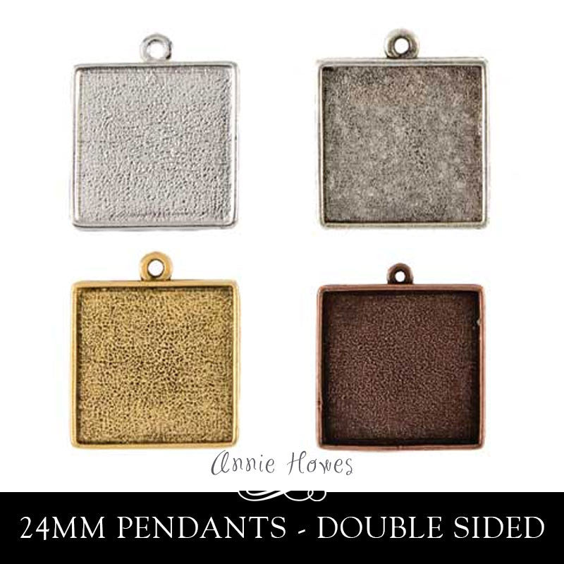 Pendant Tray - 24mm Square Double Sided - DPS Nunn