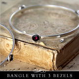 Bangle Bracelet wth Bezel Cup Settings. Nunn Design.