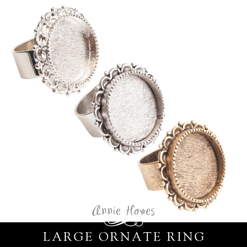 Ornate Ring - 20mm with Bezel. Nunn Design.
