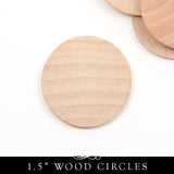 Wood Circle / Disc (flat) - 1-1/2 Inch x 1/8 Inch