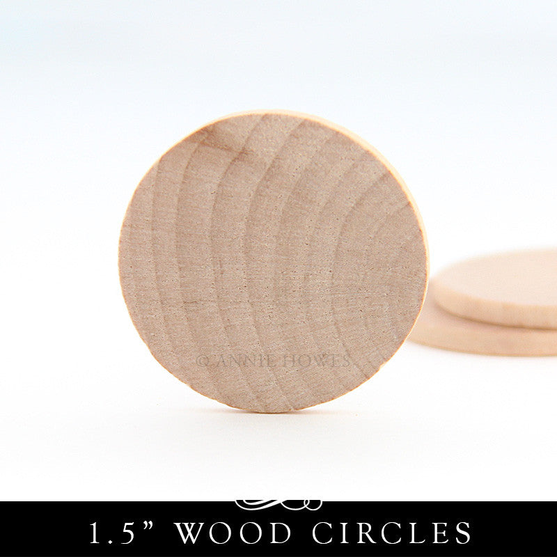 Wood Circle / Disc (flat) - 1-1/2 Inch x 1/8 Inch