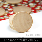 Wood Circle / Disc (flat) - 1-1/2 Inch x 1/8 Inch