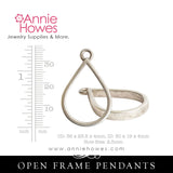 Open Frame Pendant Blank in Antique Silver or Antique Gold - Nunn Design