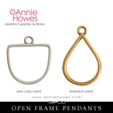 Open Frame Pendant Blank in Antique Silver or Antique Gold - Nunn Design