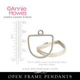 Open Frame Pendant Blank in Antique Silver or Antique Gold - Nunn Design