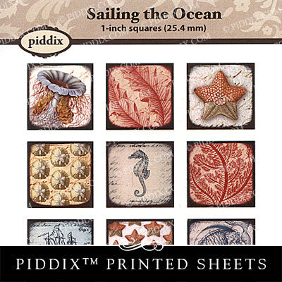Piddix  - 1 Inch Collage Sheets - Sailing the Ocean - Square