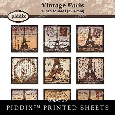 Piddix  - 1 Inch Collage Sheets - Vintage Paris - Square