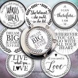 Instant Download of Favorite Quotes 30mm Circle Purse Hanger and Pendant Digital Download Sheet.