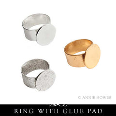 Adjustable Ring with Glue Pad. Nunn Design.