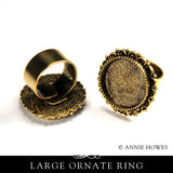 Ornate Ring - 20mm with Bezel. Nunn Design.