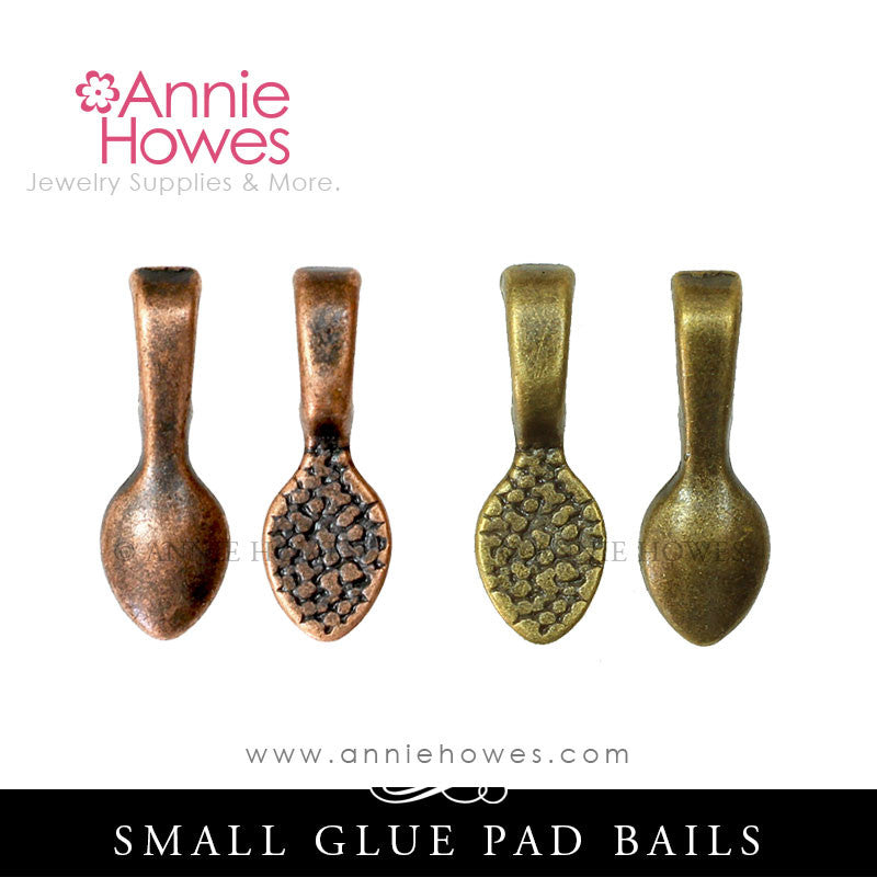 Small Oval Shaped Glue Pad Bails for Making Pendants