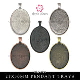 Glass & Pendant Tray Necklace Kit - 22x30 Oval Cabochon Kit