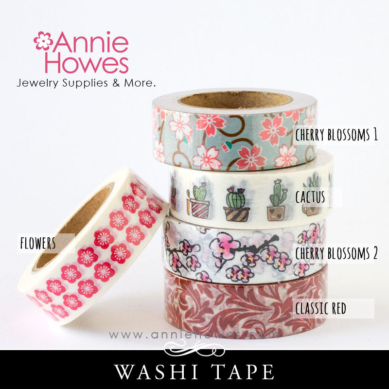 Washi Tape Flower Blossoms Cactus Succulents Floral