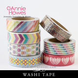 Washi Tape Rainbow, Polkadot, Hearts, Stripes, Chevron, Vintage Postmark Patterns