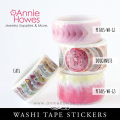 Washi Tape Stickers Kitty Cats flower Petals and Doughnuts