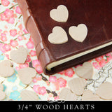 Wooden Heart Cut Outs - 3/4 Inch x 1/8 Inch