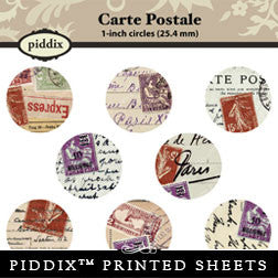 Piddix  - 1 Inch Collage Sheets - Carte Postale - Circle