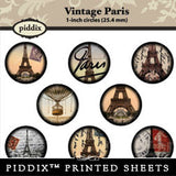 Piddix  - 1 Inch Collage Sheets - Vintage Paris - Circle