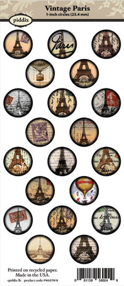 Piddix - 1 Inch Collage Sheets - Vintage Paris - Circle – Annie Howes